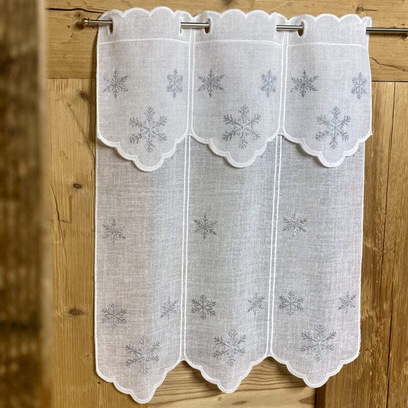 Tenda per Cucina o Salotto, Ricamata con Z-Cristalli Argento