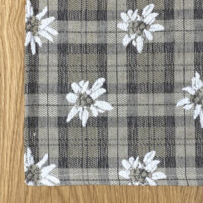 Tovaglietta all’Americana con Stelle Alpine e Fantasia Scozzese, stile Alpino elegante