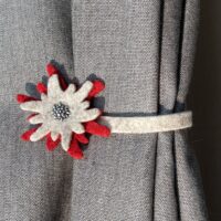 Fermatenda, lega tenda con magnete, decorativo con stella alpina, 50 cm, stile tirolese, diversi colori