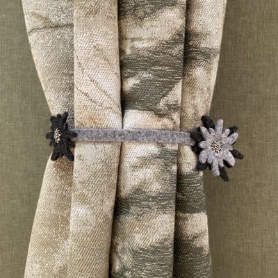 Fermatenda, lega tenda con magnete, decorativo con stella alpina, 50 cm, stile tirolese, diversi colori