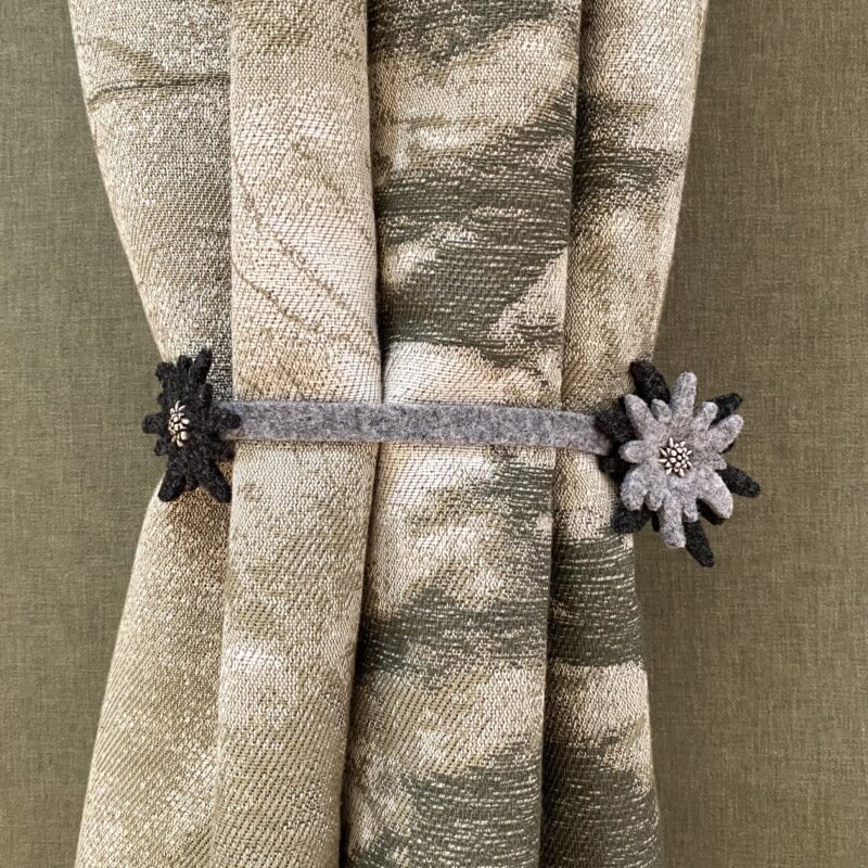 Fermatenda, lega tenda con magnete, decorativo con stella alpina, 50 cm, stile tirolese, diversi colori