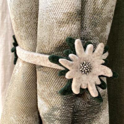 Fermatenda, lega tenda con magnete, decorativo con stella alpina, 50 cm, stile tirolese, diversi colori