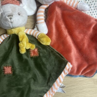 Doudou Topolino Coccole Ingefrid & Henry, colorati e con porta ciuccio