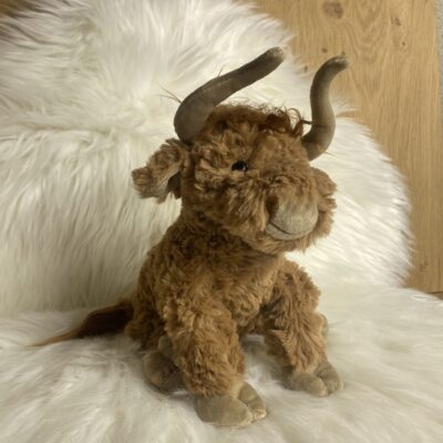 Peluche toro marrone HENDERSON, fascino rustico ma molto coccoloso