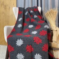 Coperta in Lana, Sciatore e Montagna, 150×170 cm, stile Chalet