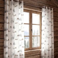 Tenda Montagne Alpine, effetto lana con occhielli fissi, beige, 140×240 cm