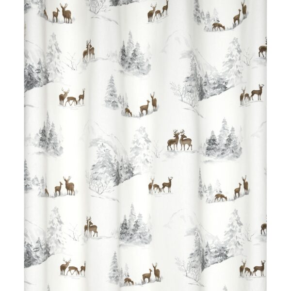 Tenda Cervi e Bosco Invernale, stile Montagna, anelli fissi, stile Montagna, 140×240 cm