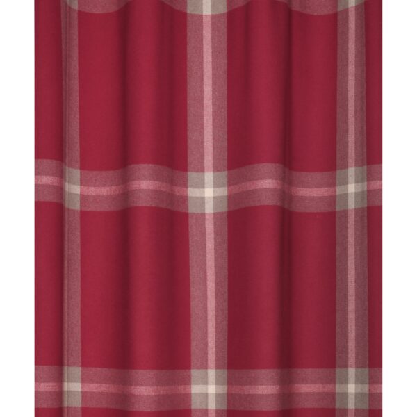 Tenda a Quadri Scozzesi Rosso, effetto lana con occhielli fissi, rosso, 140×260 cm