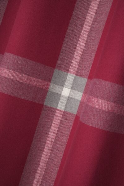 Tenda a Quadri Scozzesi Rosso, effetto lana con occhielli fissi, rosso, 140×260 cm