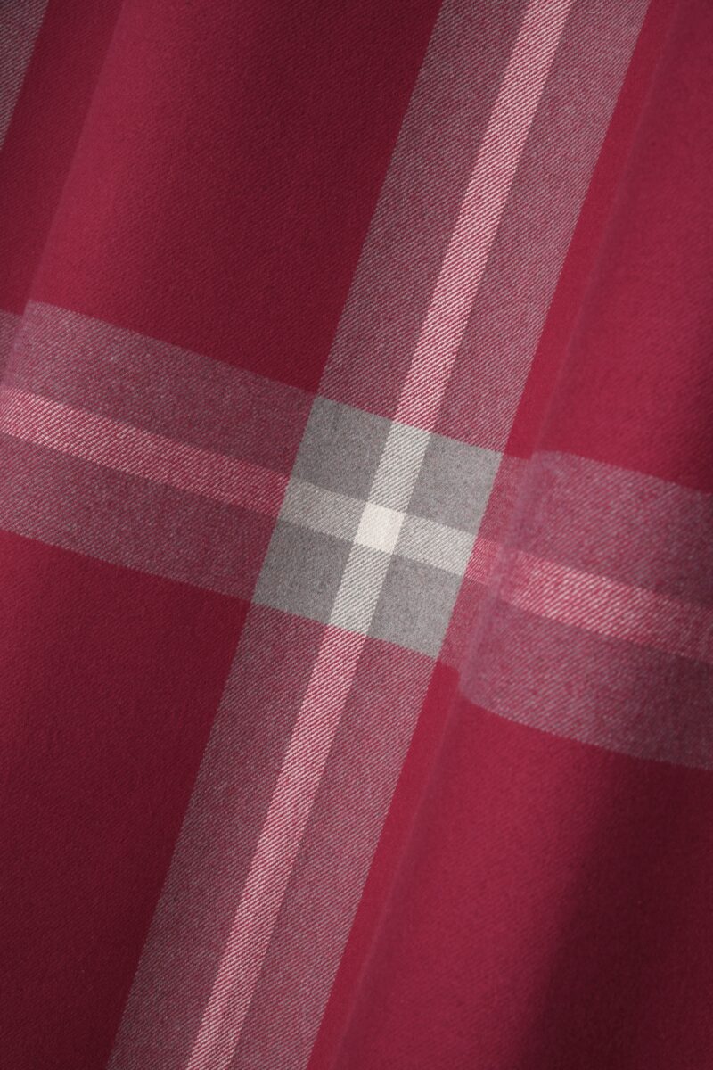 Tenda a Quadri Scozzesi Rosso, effetto lana con occhielli fissi, rosso, 140×260 cm