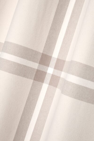 Tenda a Quadri Scozzesi Beige, effetto lana con occhielli fissi, beige, 140×260 cm