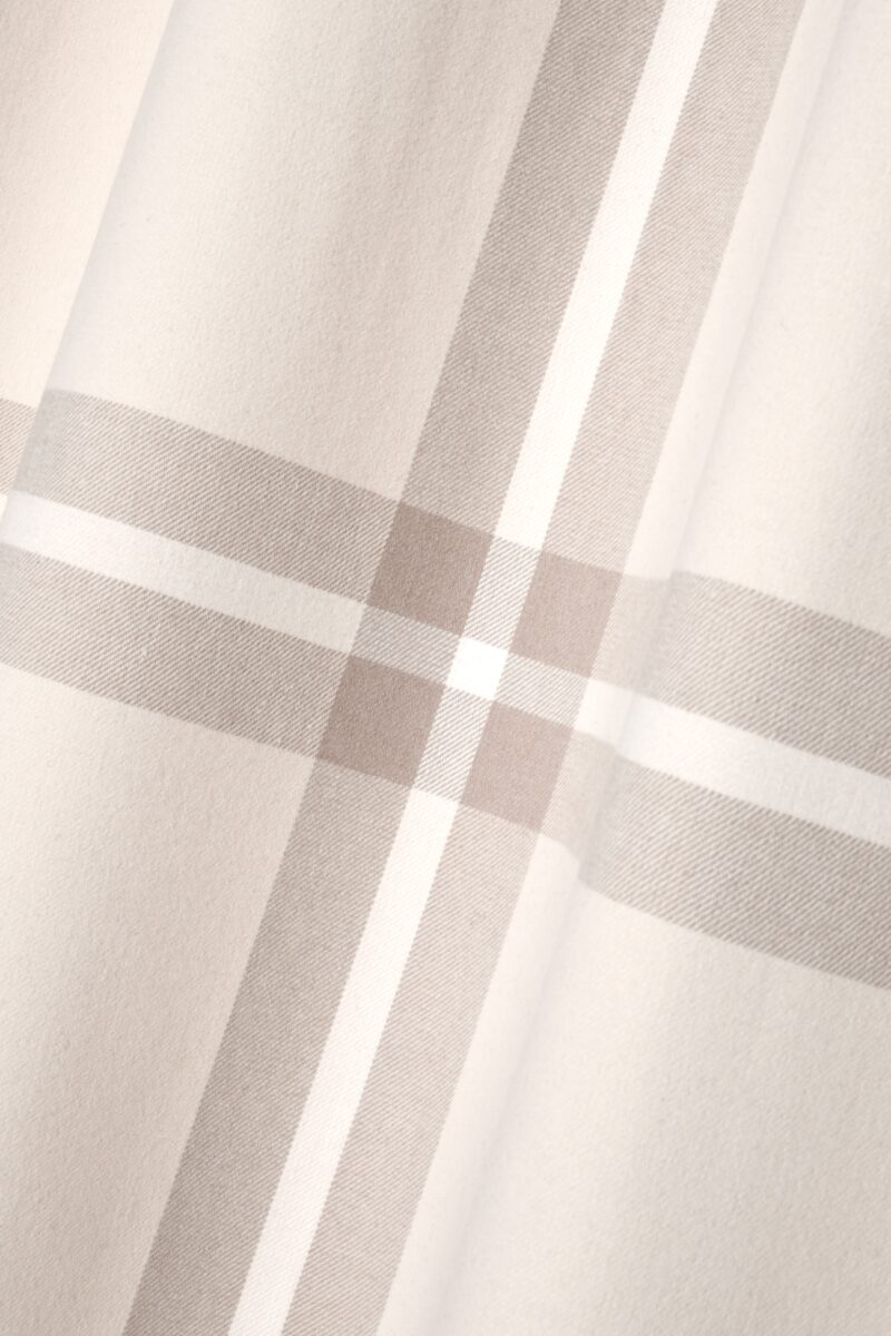 Tenda a Quadri Scozzesi Beige, effetto lana con occhielli fissi, beige, 140×260 cm