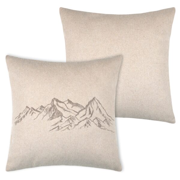 Cuscino Montagne Alpine, effetto Lana, beige