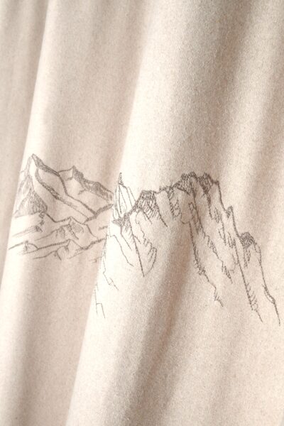 Tenda Montagne Alpine, effetto lana con occhielli fissi, beige, 140×240 cm