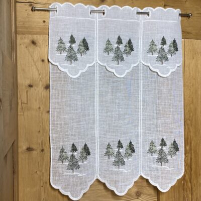 Tendina a vetro per finestra stile Montagna, con ricamo Z-ALBERI